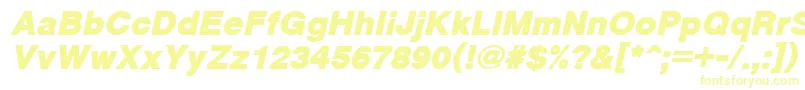 Fonte CyrveticaExtraBoldOblique – fontes amarelas em um fundo branco