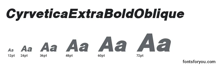 CyrveticaExtraBoldOblique Font Sizes
