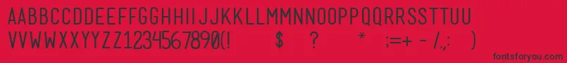 MenschRegular Font – Black Fonts on Red Background