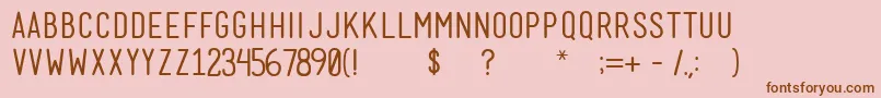 Fonte MenschRegular – fontes marrons em um fundo rosa