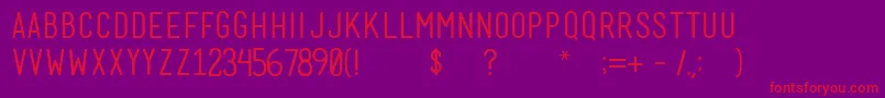 MenschRegular Font – Red Fonts on Purple Background
