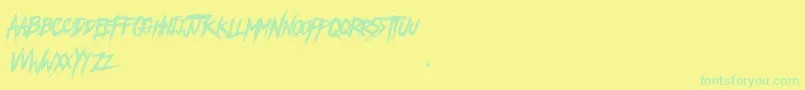 AnotherAmerica-fontti – vihreät fontit keltaisella taustalla