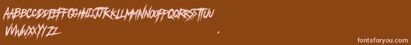 AnotherAmerica-Schriftart – Rosa Schriften auf braunem Hintergrund