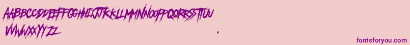 AnotherAmerica-fontti – violetit fontit vaaleanpunaisella taustalla