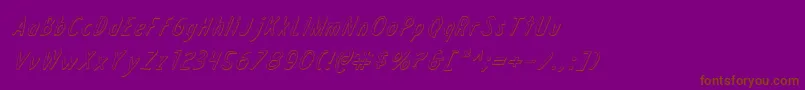 フォントDraftingTable3DItalic – 紫色の背景に茶色のフォント