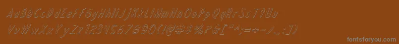 フォントDraftingTable3DItalic – 茶色の背景に灰色の文字