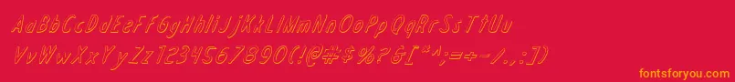 DraftingTable3DItalic Font – Orange Fonts on Red Background