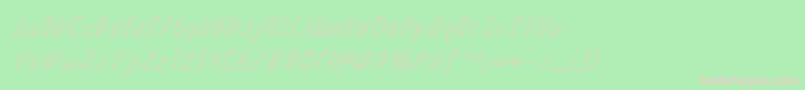 フォントDraftingTable3DItalic – 緑の背景にピンクのフォント
