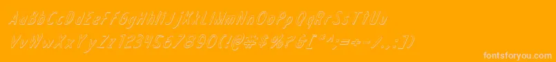 DraftingTable3DItalic-Schriftart – Rosa Schriften auf orangefarbenem Hintergrund