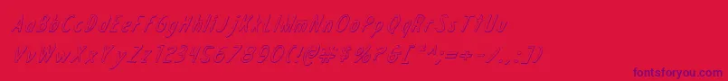 DraftingTable3DItalic Font – Purple Fonts on Red Background