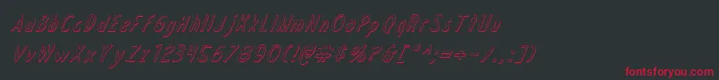 DraftingTable3DItalic Font – Red Fonts on Black Background