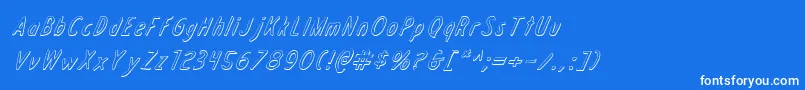 DraftingTable3DItalic Font – White Fonts on Blue Background