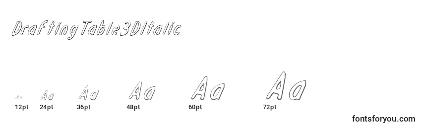Размеры шрифта DraftingTable3DItalic
