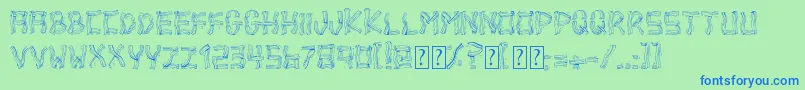 BaconBad Font – Blue Fonts on Green Background