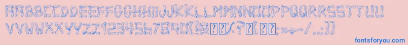 BaconBad Font – Blue Fonts on Pink Background