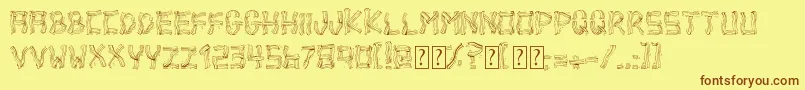 BaconBad Font – Brown Fonts on Yellow Background