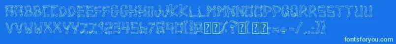 BaconBad Font – Green Fonts on Blue Background