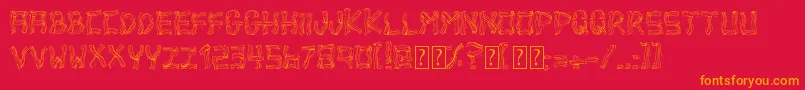 BaconBad Font – Orange Fonts on Red Background
