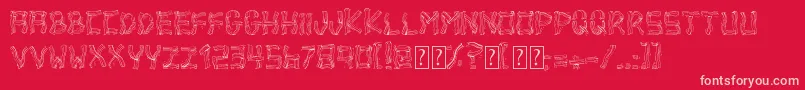 BaconBad-Schriftart – Rosa Schriften auf rotem Hintergrund