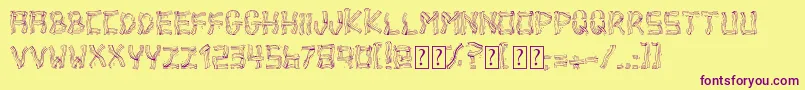 BaconBad Font – Purple Fonts on Yellow Background