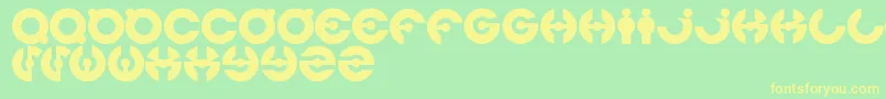 フォントJamesglover – 黄色の文字が緑の背景にあります