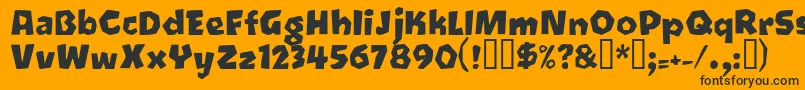 Oetztyp Font – Black Fonts on Orange Background