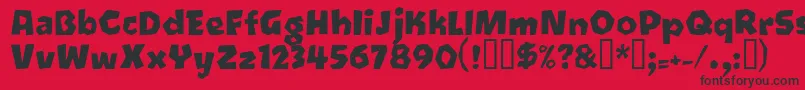 Oetztyp Font – Black Fonts on Red Background