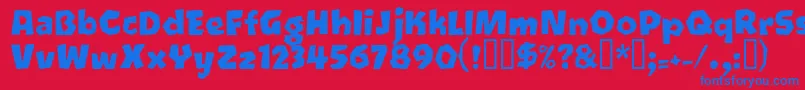 Oetztyp Font – Blue Fonts on Red Background