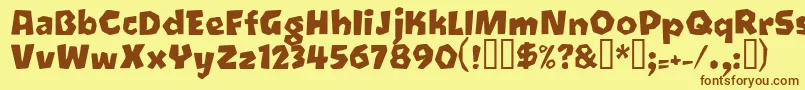 Oetztyp Font – Brown Fonts on Yellow Background