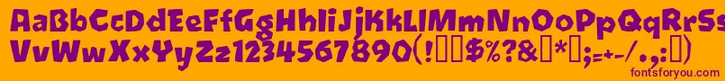 Шрифт Oetztyp – фиолетовые шрифты на оранжевом фоне