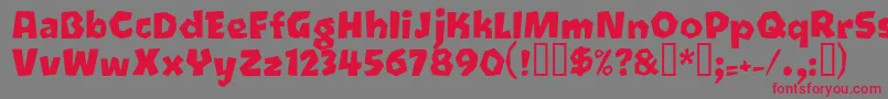 Oetztyp-Schriftart – Rote Schriften auf grauem Hintergrund
