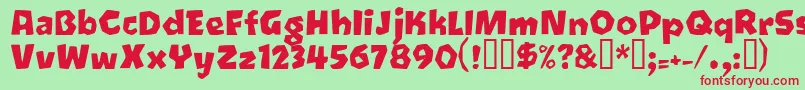 Oetztyp Font – Red Fonts on Green Background