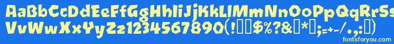 Oetztyp Font – Yellow Fonts on Blue Background