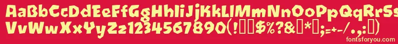 Oetztyp Font – Yellow Fonts on Red Background