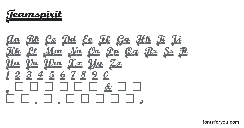 Czcionka Teamspirit – alfabet, cyfry, specjalne znaki