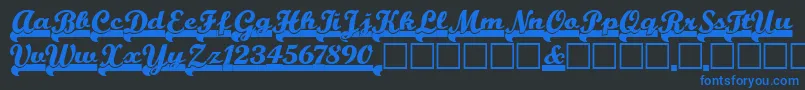 Teamspirit Font – Blue Fonts on Black Background