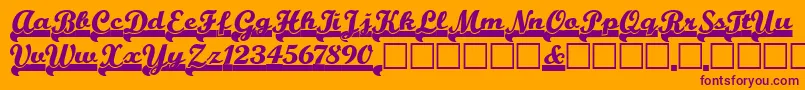 Teamspirit-Schriftart – Violette Schriften auf orangefarbenem Hintergrund