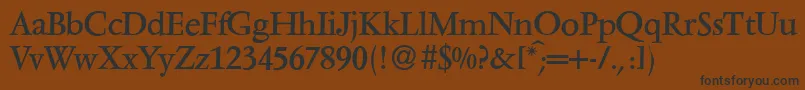V691RomanRegular Font – Black Fonts on Brown Background