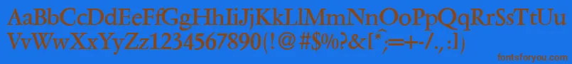 V691RomanRegular Font – Brown Fonts on Blue Background