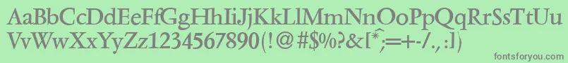 Шрифт V691RomanRegular – серые шрифты на зелёном фоне