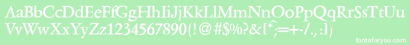 フォントV691RomanRegular – 緑の背景に白い文字
