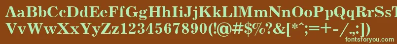 Jrn75C Font – Green Fonts on Brown Background