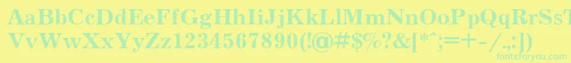 Jrn75C Font – Green Fonts on Yellow Background