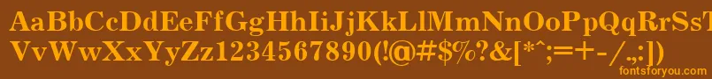 Jrn75C Font – Orange Fonts on Brown Background