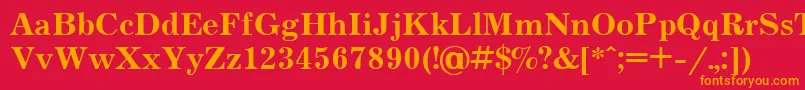 Jrn75C Font – Orange Fonts on Red Background