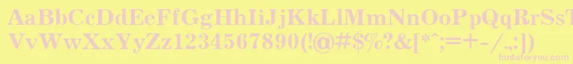 Jrn75C Font – Pink Fonts on Yellow Background