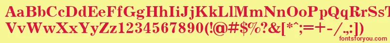 Jrn75C Font – Red Fonts on Yellow Background