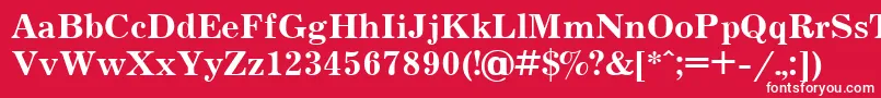 フォントJrn75C – 赤い背景に白い文字