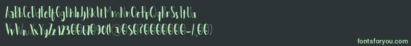フォントWoebegoneDemo – 黒い背景に緑の文字