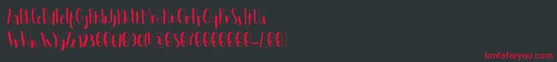 フォントWoebegoneDemo – 黒い背景に赤い文字